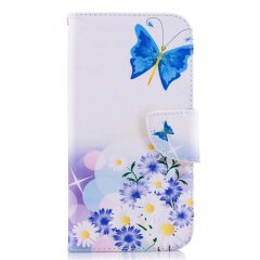Чехол-книжка Deexe Color Wallet для Samsung Galaxy J4 2018 (J400) - Butterfly in Flowers B