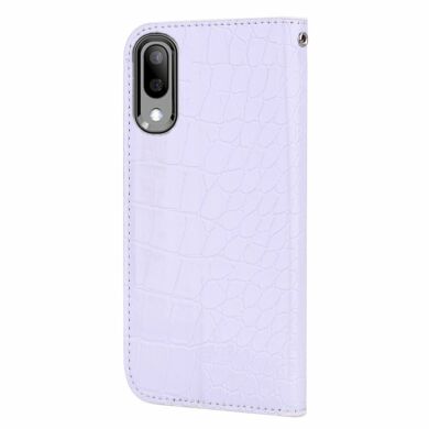 Чехол-книжка Deexe Glittery Crocodile для Samsung Galaxy M10 (M105) - White
