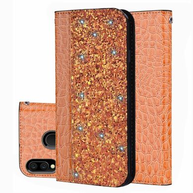 Чохол-книжка Deexe Glittery Crocodile для Samsung Galaxy M20 (M205) - Orange