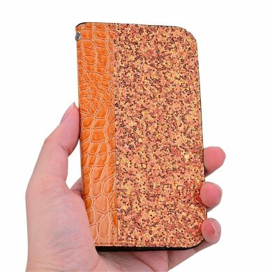 Чохол-книжка Deexe Glittery Crocodile для Samsung Galaxy M20 (M205) - Orange