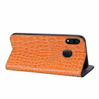 Чехол-книжка Deexe Glittery Crocodile для Samsung Galaxy M20 (M205) - Orange