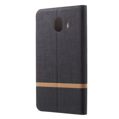 Чехол-книжка Deexe Lines Texture для Samsung Galaxy J4 2018 (J400) - Black