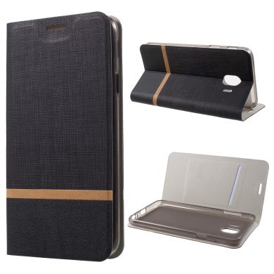 Чехол-книжка Deexe Lines Texture для Samsung Galaxy J4 2018 (J400) - Black