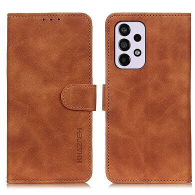 Чехол-книжка KHAZNEH Retro Wallet для Samsung Galaxy A33 - Brown