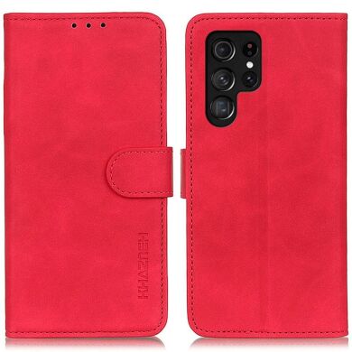 Чехол-книжка KHAZNEH Retro Wallet для Samsung Galaxy S24 Ultra - Red