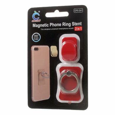 Кільце-тримач для смартфона Deexe Metal Ring - Red