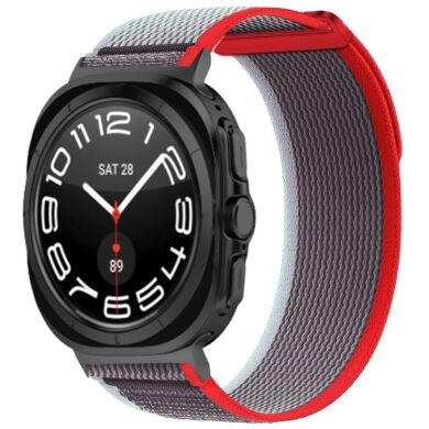 Ремешок Deexe Fastener Strap для Samsung Galaxy Watch Ultra (47mm) - Red / Grey