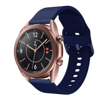 Ремешок Deexe Soft Silicone для  Samsung Galaxy Watch 3 (41mm) - Dark Blue