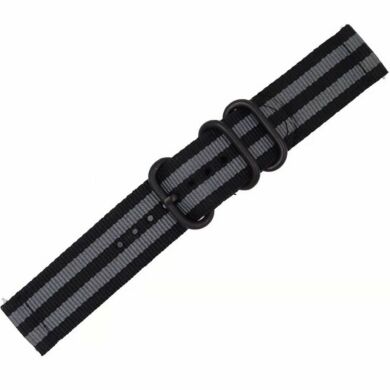 Ремешок UniCase Nylon для часов с шириной крепления 22мм - Black / Grey