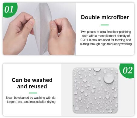 Серветка для дисплею RELIFE RL-045C Double-Layer Polishing Cloth - White