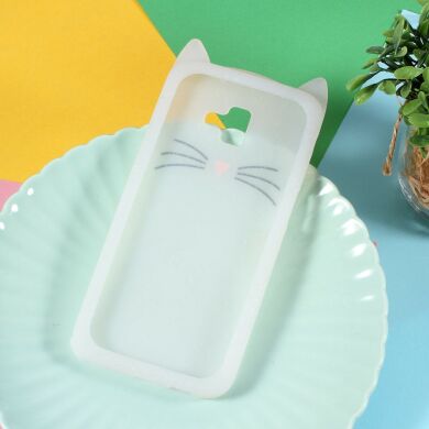 Силиконовый (TPU) чехол Deexe Cat 3D Series для Samsung Galaxy J6+ (J610) - White