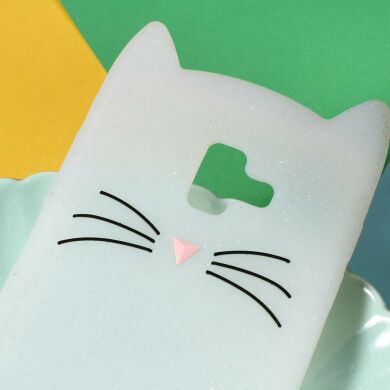 Силиконовый (TPU) чехол Deexe Cat 3D Series для Samsung Galaxy J6+ (J610) - White