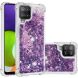 Силиконовый (TPU) чехол Deexe Liquid Glitter для Samsung Galaxy A22 (A225) / M22 (M225) - Dark Purple Hearts. Фото 1 из 7