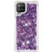 Силиконовый (TPU) чехол Deexe Liquid Glitter для Samsung Galaxy A22 (A225) / M22 (M225) - Dark Purple Hearts. Фото 3 из 7