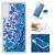 Силиконовый (TPU) чехол Deexe Liquid Glitter для Samsung Galaxy A7 2018 (A750) - Blue Butterflies