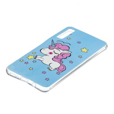Силиконовый (TPU) чехол Deexe LumiCase для Samsung Galaxy A7 2018 (A750) - Unicorn Luminous TPU