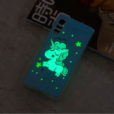 Силиконовый (TPU) чехол Deexe LumiCase для Samsung Galaxy A7 2018 (A750) - Unicorn Luminous TPU