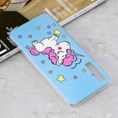 Силиконовый (TPU) чехол Deexe LumiCase для Samsung Galaxy A7 2018 (A750) - Unicorn Luminous TPU