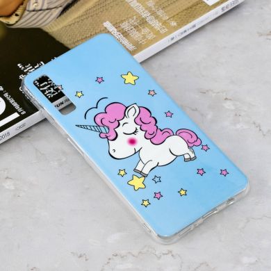 Силиконовый (TPU) чехол Deexe LumiCase для Samsung Galaxy A7 2018 (A750) - Unicorn Luminous TPU