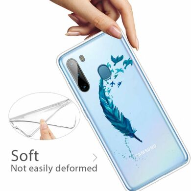 Силіконовий (TPU) чохол Deexe Pretty Glossy для Samsung Galaxy A21 (A215) - Feather
