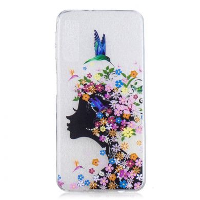 Силиконовый (TPU) чехол Deexe Pretty Glossy для Samsung Galaxy A7 2018 (A750) - Flowered Girl