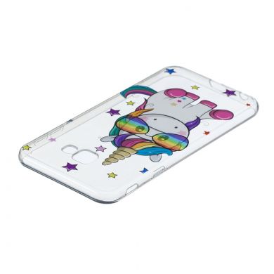 Силіконовий (TPU) чохол Deexe Pretty Glossy для Samsung Galaxy J4+ (J415) - Unicorn Wearing Glasses