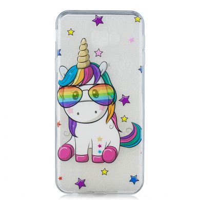Силіконовий (TPU) чохол Deexe Pretty Glossy для Samsung Galaxy J4+ (J415) - Unicorn Wearing Glasses