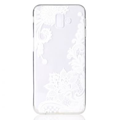Силиконовый (TPU) чехол Deexe Pretty Glossy для Samsung Galaxy J6+ (J610) - Lace Flower