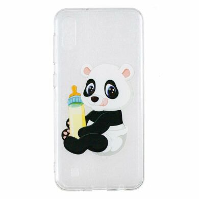 Силиконовый (TPU) чехол Deexe Pretty Glossy для Samsung Galaxy M10 (M105) - Panda Holding a Bottle