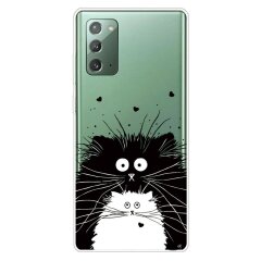 Силіконовий (TPU) чохол Deexe Pretty Glossy для Samsung Galaxy Note 20 (N980) - Black and White Cat