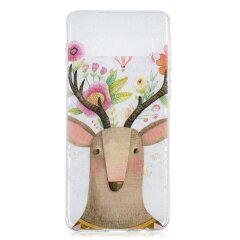 Силіконовий (TPU) чохол Deexe Pretty Glossy для Samsung Galaxy S10 (G973), Deer with Flowers