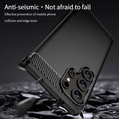 Силиконовый (TPU) чехол MOFI Carbon Fiber для Samsung Galaxy S25 Ultra (S938) - Black