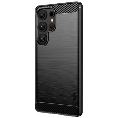 Силиконовый (TPU) чехол MOFI Carbon Fiber для Samsung Galaxy S25 Ultra (S938) - Black