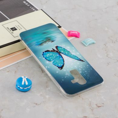 Силиконовый (TPU) Deexe LumiCase для Samsung Galaxy J8 2018 (J810) - Blue Butterfly