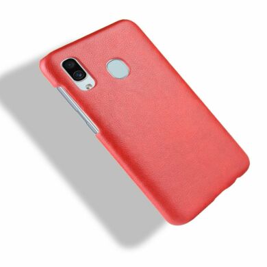 Защитный чехол Deexe Leather Back Cover для Samsung Galaxy A40 (А405) - Red