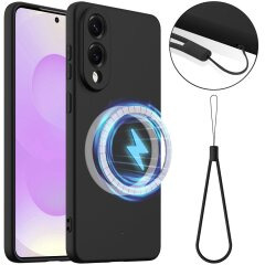 Защитный чехол Deexe Silicone Case with MagSafe для Samsung Galaxy S25 Edge (S937) - Black
