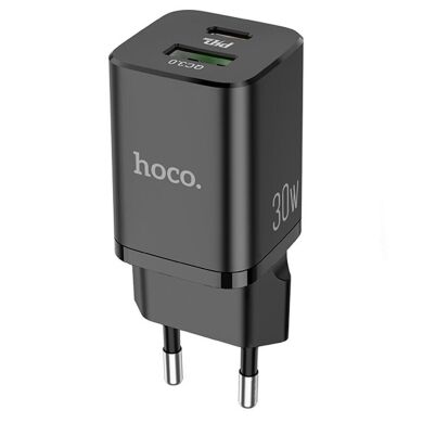 Сетевое зарядное устройство Hoco N13 PD 30W + QC3.0 - Black