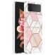 Захисний чохол Deexe Marble Pattern (FF) для Samsung Galaxy Flip 4 - White / Pink