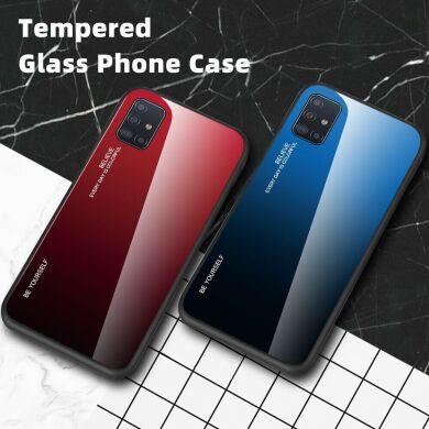 Защитный чехол Deexe Gradient Color для Samsung Galaxy A51 (А515) - Red / Black