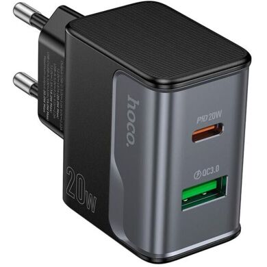 Мережевий зарядний пристрій Hoco CS71A PD20W + QC3.0 - Black