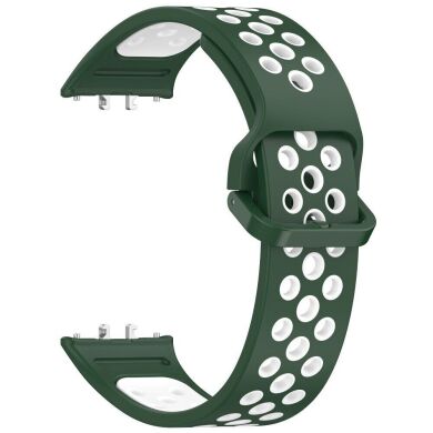 Ремешок Deexe Dot Color для Samsung Galaxy Fit 3 - Dark Green / White