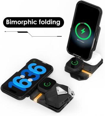 Беспроводное зарядное устройство AULUMU M01 Charging Station 4 in 1 - Black