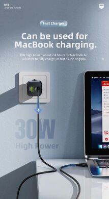 Сетевое зарядное устройство Hoco N13 PD 30W + QC3.0 - Black