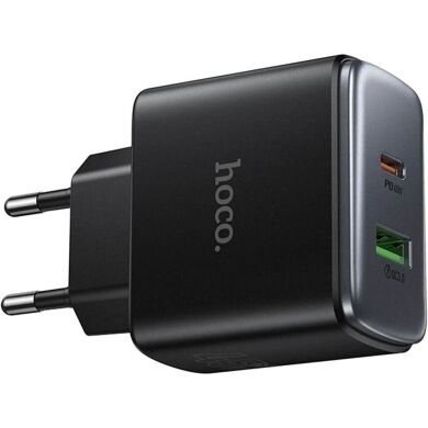Мережевий зарядний пристрій Hoco C158A Upgrade PD45W + QC3.0 - Black