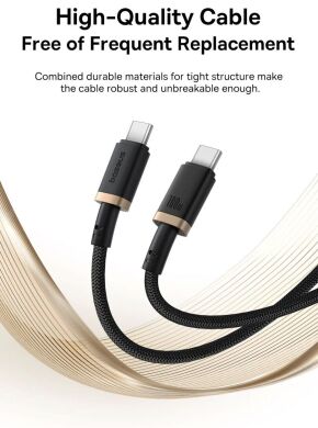 Кабель Baseus Dura Series Type-C to Type-C (100W, 1m) P10377803U01-00 - Black / Gold