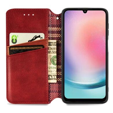 Чехол Deexe Rhombus Wallet для Samsung Galaxy A24 (A245) - Red