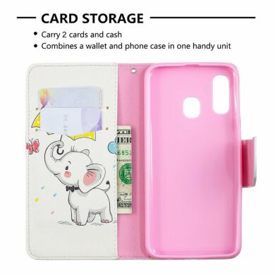 Чохол-книжка Deexe Color Wallet для Samsung Galaxy A40 (А405) - Elephant Holding an Umbrella