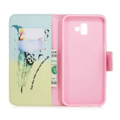 Чохол-книжка Deexe Color Wallet для Samsung Galaxy J6+ (J610), Feather and Bird