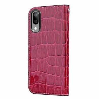 Чехол-книжка Deexe Glittery Crocodile для Samsung Galaxy M10 (M105) - Red