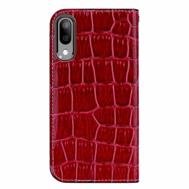 Чехол-книжка Deexe Glittery Crocodile для Samsung Galaxy M10 (M105) - Red
